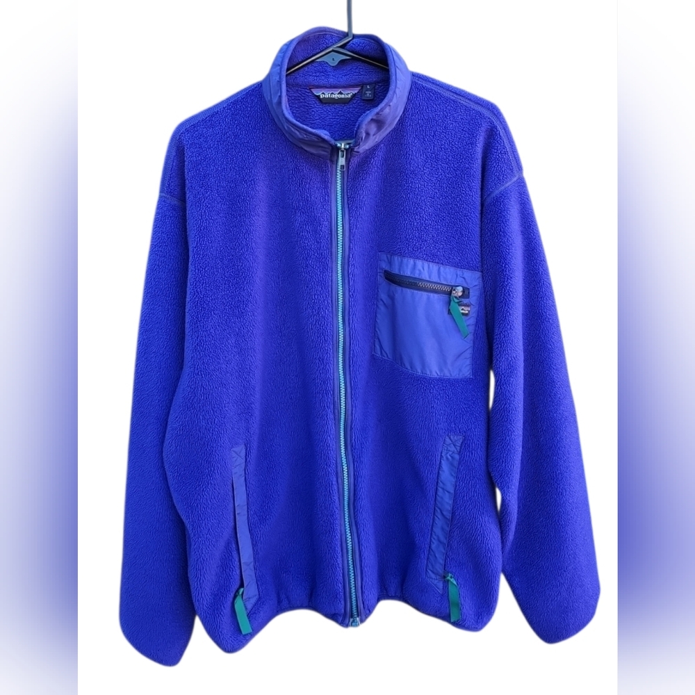 Vintage 90s Patagonia Made In USA Fleece Jacket Full Zip Men's Size L